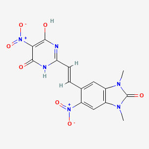 5-[(E)-2-(4-HYDROXY-5-NITRO-6-OXO-1,6-DIHYDRO-2-PYRIMIDINYL)-1-ETHENYL]-1,3-DIMETHYL-6-NITRO-1,3-DIHYDRO-2H-1,3-BENZIMIDAZOL-2-ONE