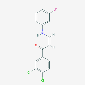 molecular formula C15H10Cl2FNO B5413249 (Z)-1-(3,4-dichlorophenyl)-3-(3-fluoroanilino)prop-2-en-1-one 