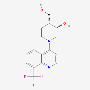 molecular formula C16H17F3N2O2 B5413267 (3S*,4R*)-4-(hydroxymethyl)-1-[8-(trifluoromethyl)-4-quinolinyl]-3-piperidinol 