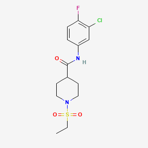 molecular formula C14H18ClFN2O3S B5413274 N-(3-chloro-4-fluorophenyl)-1-(ethylsulfonyl)piperidine-4-carboxamide 