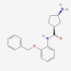 molecular formula C19H22N2O2 B5413289 (1S*,3R*)-3-amino-N-[2-(benzyloxy)phenyl]cyclopentanecarboxamide 