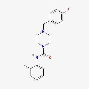 molecular formula C19H22FN3O B5413323 4-[(4-fluorophenyl)methyl]-N-(2-methylphenyl)piperazine-1-carboxamide 