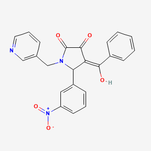 molecular formula C23H17N3O5 B5413328 4-Benzoyl-3-hydroxy-5-(3-nitrophenyl)-1-(pyridin-3-ylmethyl)-1H-pyrrol-2(5H)-one CAS No. 337922-94-8