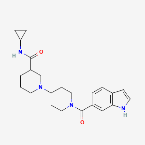 molecular formula C23H30N4O2 B5413343 N-cyclopropyl-1'-(1H-indol-6-ylcarbonyl)-1,4'-bipiperidine-3-carboxamide 