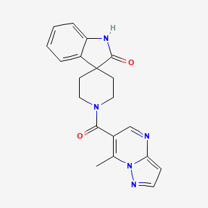 molecular formula C20H19N5O2 B5413369 1'-[(7-methylpyrazolo[1,5-a]pyrimidin-6-yl)carbonyl]spiro[indole-3,4'-piperidin]-2(1H)-one 