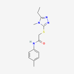 molecular formula C14H18N4OS B5413385 2-[(5-ethyl-4-methyl-4H-1,2,4-triazol-3-yl)sulfanyl]-N-(4-methylphenyl)acetamide 