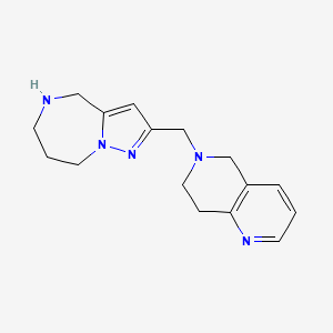 molecular formula C16H21N5 B5413386 2-(7,8-dihydro-1,6-naphthyridin-6(5H)-ylmethyl)-5,6,7,8-tetrahydro-4H-pyrazolo[1,5-a][1,4]diazepine dihydrochloride 