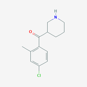 molecular formula C13H16ClNO B5413431 (4-chloro-2-methylphenyl)(3-piperidinyl)methanone hydrochloride 