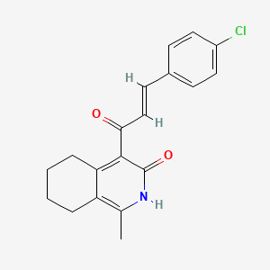 molecular formula C19H18ClNO2 B5413440 4-[3-(4-chlorophenyl)acryloyl]-1-methyl-5,6,7,8-tetrahydro-3(2H)-isoquinolinone 