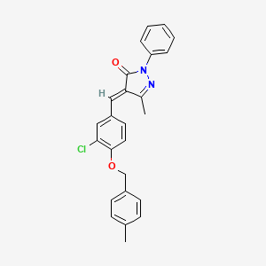 molecular formula C25H21ClN2O2 B5413449 4-{3-chloro-4-[(4-methylbenzyl)oxy]benzylidene}-5-methyl-2-phenyl-2,4-dihydro-3H-pyrazol-3-one 