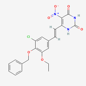 molecular formula C21H18ClN3O6 B5413455 6-{(E)-2-[4-(benzyloxy)-3-chloro-5-ethoxyphenyl]ethenyl}-5-nitropyrimidine-2,4(1H,3H)-dione 