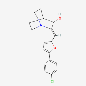 molecular formula C18H18ClNO2 B5413460 (2Z)-2-[[5-(4-chlorophenyl)furan-2-yl]methylidene]-1-azabicyclo[2.2.2]octan-3-ol 