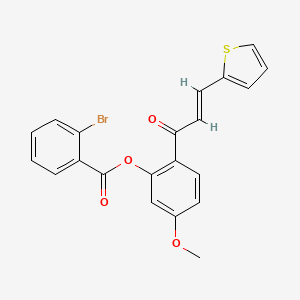 molecular formula C21H15BrO4S B5413473 5-methoxy-2-[3-(2-thienyl)acryloyl]phenyl 2-bromobenzoate 