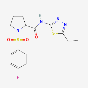 N-(5-ethyl-1,3,4-thiadiazol-2-yl)-1-(4-fluorophenyl)sulfonylpyrrolidine-2-carboxamide