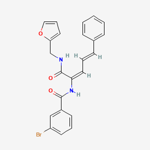 molecular formula C23H19BrN2O3 B5413525 3-bromo-N-[(2E,4E)-1-(furan-2-ylmethylamino)-1-oxo-5-phenylpenta-2,4-dien-2-yl]benzamide 