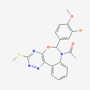 7-acetyl-6-(3-bromo-4-methoxyphenyl)-3-(methylthio)-6,7-dihydro[1,2,4]triazino[5,6-d][3,1]benzoxazepine