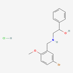 molecular formula C16H19BrClNO2 B5413568 2-[(5-Bromo-2-methoxyphenyl)methylamino]-1-phenylethanol;hydrochloride 