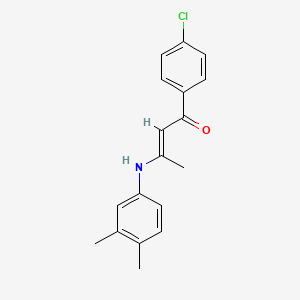 molecular formula C18H18ClNO B5413575 (E)-1-(4-chlorophenyl)-3-(3,4-dimethylanilino)but-2-en-1-one 