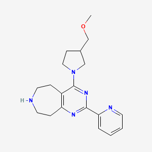 molecular formula C19H25N5O B5413577 4-[3-(methoxymethyl)pyrrolidin-1-yl]-2-pyridin-2-yl-6,7,8,9-tetrahydro-5H-pyrimido[4,5-d]azepine 