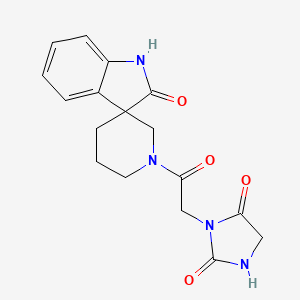 molecular formula C17H18N4O4 B5413578 3-[2-oxo-2-(2-oxo-1,2-dihydro-1'H-spiro[indole-3,3'-piperidin]-1'-yl)ethyl]imidazolidine-2,4-dione 