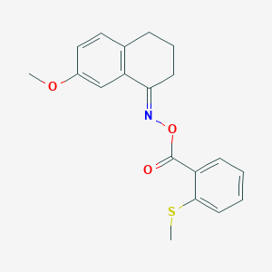 molecular formula C19H19NO3S B5413583 [(1E)-7-METHOXY-1,2,3,4-TETRAHYDRONAPHTHALEN-1-YLIDENE]AMINO 2-(METHYLSULFANYL)BENZOATE 