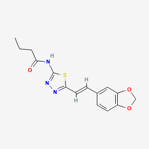 N-[5-[(E)-2-(1,3-benzodioxol-5-yl)ethenyl]-1,3,4-thiadiazol-2-yl]butanamide