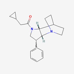 molecular formula C20H26N2O B5413610 2-cyclopropyl-1-[(2R,3R,6R)-3-phenyl-1,5-diazatricyclo[5.2.2.02,6]undecan-5-yl]ethanone 