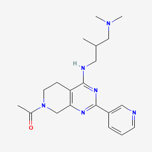 molecular formula C20H28N6O B5413612 N'-(7-acetyl-2-pyridin-3-yl-5,6,7,8-tetrahydropyrido[3,4-d]pyrimidin-4-yl)-N,N,2-trimethylpropane-1,3-diamine 