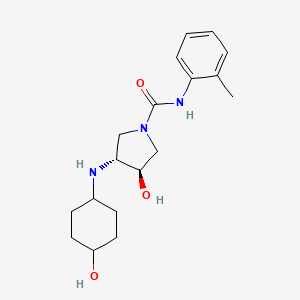 molecular formula C18H27N3O3 B5413620 (3R*,4R*)-3-hydroxy-4-[(trans-4-hydroxycyclohexyl)amino]-N-(2-methylphenyl)-1-pyrrolidinecarboxamide 