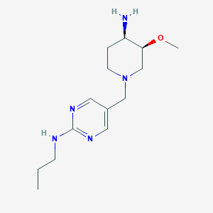 molecular formula C14H25N5O B5413623 5-{[(3S*,4R*)-4-amino-3-methoxypiperidin-1-yl]methyl}-N-propylpyrimidin-2-amine 