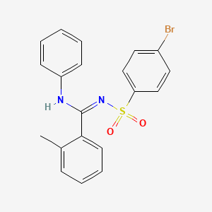 molecular formula C20H17BrN2O2S B5413626 N'-[(4-bromophenyl)sulfonyl]-2-methyl-N-phenylbenzenecarboximidamide 