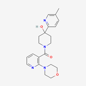 4-(5-methylpyridin-2-yl)-1-[(2-morpholin-4-ylpyridin-3-yl)carbonyl]piperidin-4-ol