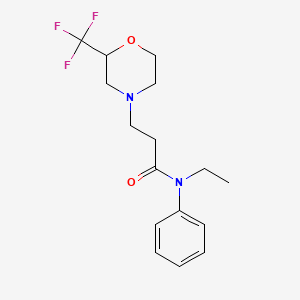 molecular formula C16H21F3N2O2 B5413650 N-ethyl-N-phenyl-3-[2-(trifluoromethyl)morpholin-4-yl]propanamide 