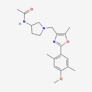 N-(1-{[2-(4-methoxy-2,5-dimethylphenyl)-5-methyl-1,3-oxazol-4-yl]methyl}pyrrolidin-3-yl)acetamide