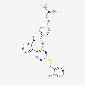 (4-{3-[(2-fluorobenzyl)thio]-6,7-dihydro[1,2,4]triazino[5,6-d][3,1]benzoxazepin-6-yl}phenoxy)acetic acid