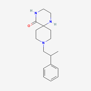 molecular formula C17H25N3O B5413768 9-(2-phenylpropyl)-1,4,9-triazaspiro[5.5]undecan-5-one 