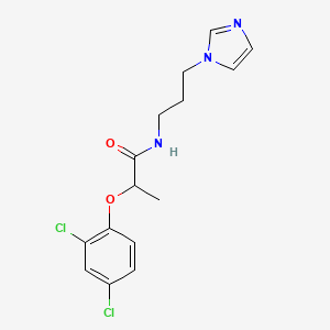 molecular formula C15H17Cl2N3O2 B5413813 2-(2,4-Dichloro-phenoxy)-N-(3-imidazol-1-yl-propyl)-propionamide 