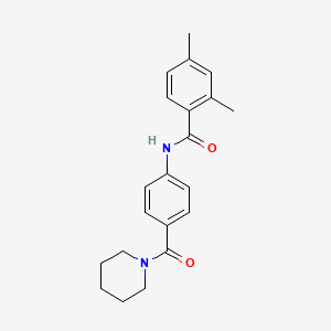 molecular formula C21H24N2O2 B5413823 2,4-dimethyl-N-[4-(1-piperidinylcarbonyl)phenyl]benzamide 