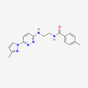 4-methyl-N-(2-{[6-(3-methyl-1H-pyrazol-1-yl)-3-pyridazinyl]amino}ethyl)benzamide