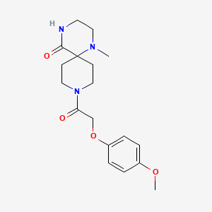 molecular formula C18H25N3O4 B5413876 9-[(4-methoxyphenoxy)acetyl]-1-methyl-1,4,9-triazaspiro[5.5]undecan-5-one 