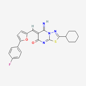 (6Z)-2-CYCLOHEXYL-6-{[5-(4-FLUOROPHENYL)FURAN-2-YL]METHYLIDENE}-5-IMINO-5H,6H,7H-[1,3,4]THIADIAZOLO[3,2-A]PYRIMIDIN-7-ONE