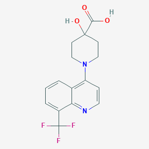 4-hydroxy-1-[8-(trifluoromethyl)quinolin-4-yl]piperidine-4-carboxylic acid