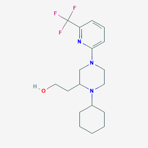 molecular formula C18H26F3N3O B5413924 2-{1-cyclohexyl-4-[6-(trifluoromethyl)-2-pyridinyl]-2-piperazinyl}ethanol 