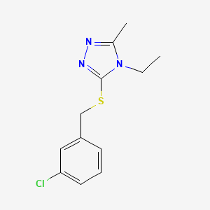 molecular formula C12H14ClN3S B5413952 3-[(3-chlorobenzyl)sulfanyl]-4-ethyl-5-methyl-4H-1,2,4-triazole 