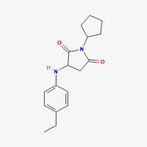 molecular formula C17H22N2O2 B5413976 1-cyclopentyl-3-[(4-ethylphenyl)amino]-2,5-pyrrolidinedione 