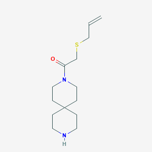 molecular formula C14H24N2OS B5413978 3-[(Allylthio)acetyl]-3,9-diazaspiro[5.5]undecane 