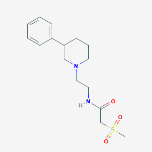 molecular formula C16H24N2O3S B5413980 2-(methylsulfonyl)-N-[2-(3-phenylpiperidin-1-yl)ethyl]acetamide 