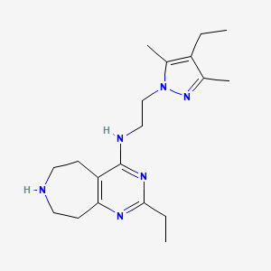 2-ethyl-N-[2-(4-ethyl-3,5-dimethyl-1H-pyrazol-1-yl)ethyl]-6,7,8,9-tetrahydro-5H-pyrimido[4,5-d]azepin-4-amine dihydrochloride