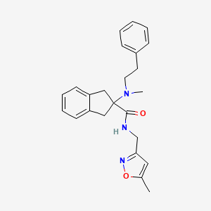 molecular formula C24H27N3O2 B5414043 N-[(5-methyl-3-isoxazolyl)methyl]-2-[methyl(2-phenylethyl)amino]-2-indanecarboxamide 