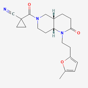 molecular formula C20H25N3O3 B5414064 1-{[(4aS*,8aR*)-1-[2-(5-methyl-2-furyl)ethyl]-2-oxooctahydro-1,6-naphthyridin-6(2H)-yl]carbonyl}cyclopropanecarbonitrile 